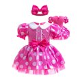 thumbnail image 1 of ATAIKU 3M-18M Infant Baby Girls Princess Dress Up Romper Onesie Tutu Dress Bodysuit with Headband Birthday Halloween Christmas Party Dresses, 1 of 9