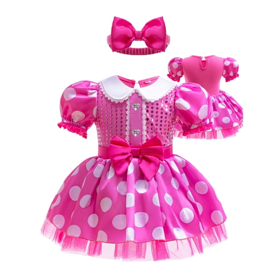 ATAIKU 3M-18M Infant Baby Girls Princess Dress Up Romper Onesie Tutu Dress Bodysuit with Headband Birthday Halloween Christmas Party Dresses