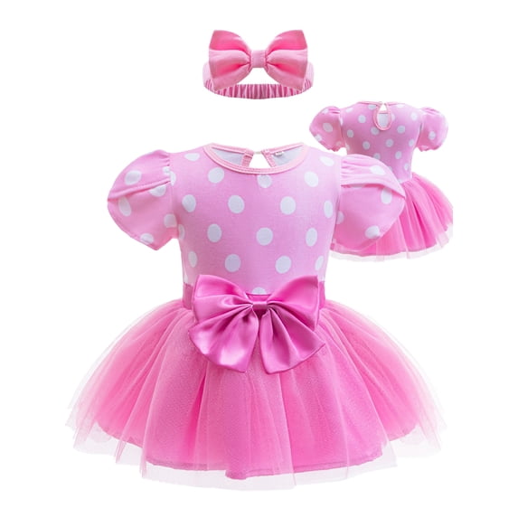 ATAIKU 3M-18M Infant Baby Girls Princess Dress Up Romper Onesie Tutu Dress Bodysuit with Headband Birthday Halloween Christmas Party Dresses
