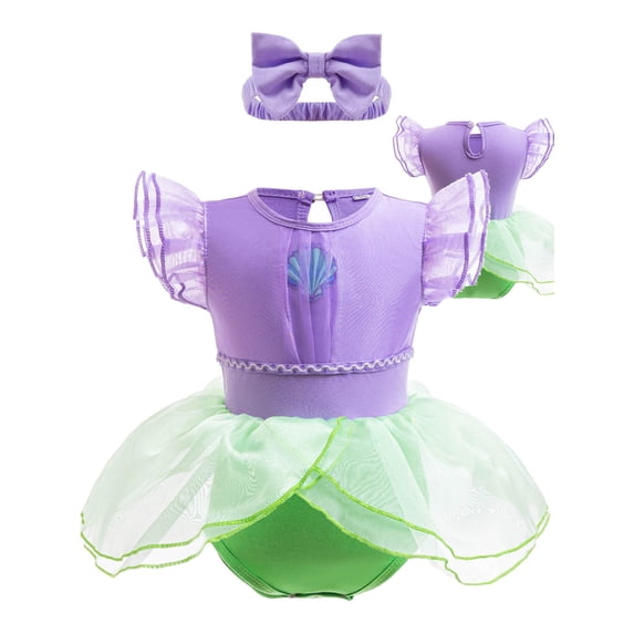 ATAIKU 3M-18M Infant Baby Girls Princess Dress Up Romper Onesie Tutu Dress Bodysuit with Headband Birthday Halloween Christmas Party Dresses