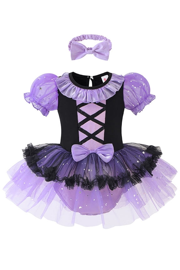 6M-24M Baby Girls Princess Onesie Romper Dress Halloween Christmas Party Lace Gown Birthday Tulle Dresses with Headband