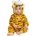 thumbnail image 1 of ATAIKU Baby Animal Tiger Onesie Flannel Hooded Romper for Infant Winter Playsuit Jumpsuit for Boys and Girls Toddler Overall Outfit, 1 of 12