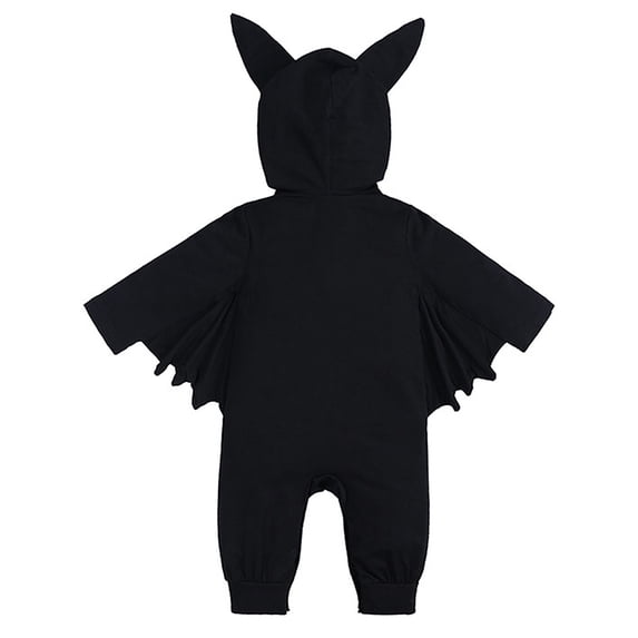 ATAIKU Halloween Infant Newborn Baby Skeleton Bat Hooded Jumpsuit with Ear Outfit Newborn Bats Costumes with Wings Cosplay 3-6M