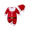 thumbnail image 1 of ATAIKU My First Christmas Baby Boy Girl Cotton Outfit Newborn Santa Claus Romper with Hat Infant Xmas Jumpsuit 3-6 Months, 1 of 8