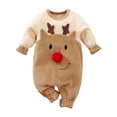 thumbnail image 1 of ATAIKU My First Christmas Baby Boy Girl Flannel Outfit Newborn Reindeer Romper Infant Xmas Deer Jumpsuit 12-18 Months, 1 of 9