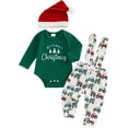 thumbnail image 1 of ATAIKU Newborn Baby Boy My First Christmas Outfits Infant Romper Cute Suspender Pants Overalls Outfits 3Pcs Clothes 0-3M, 1 of 8