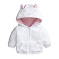 thumbnail image 1 of ATAIKU Newborn Baby Girls Infant Boys Cartoon Zipper Fleece Hooded Jacket Coat with Ears Warm Todder Kids Outwear, 1 of 9