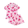 thumbnail image 1 of ATAIKU S-XXL Womens Pajamas Set Strawberry Short Sleeve Button Down Sleepwear Top and Shorts 2 Piece Pjs Lounge Set, 1 of 10