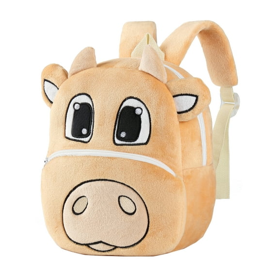 ATAIKU Toddler Backpacks for Boys and Girls 2-5 Years, 10 Inch Plush Backpack 3D Animal Cartoon Mini Backpack for Preschool Kindergarten - Calf