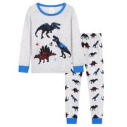 ATAIKU Toddler Boy Dinosaur Pajamas Set Kids Long Sleeve Tee and Pants Sleepwear Baby Boy Jammies 1-12Years