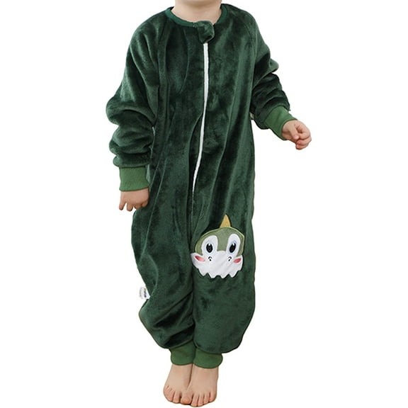 ATAIKU Toddler Sleeping Sack 9M-6T Winter Warm Flannel 2-Way Zipper Baby Sleep Sack with Feet, Infant Animal Dinosaur Wearable Blanket