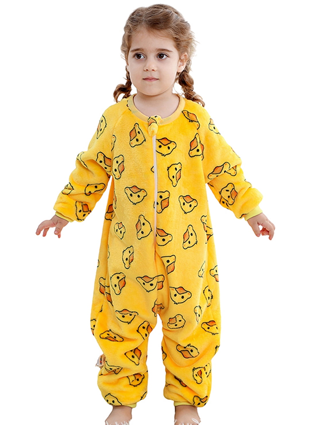 ATAIKU Toddler Sleeping Sack 9M-6T Winter Warm Flannel 2-Way Zipper Baby Sleep Sack with Feet, Infant Animal Duck Wearable Blanket