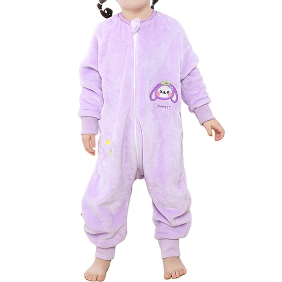 ATAIKU Toddler Sleeping Sack 9M-6T Winter Warm Flannel 2-Way Zipper Baby Sleep Sack with Feet, Infant Animal Rabbit Wearable Blanket