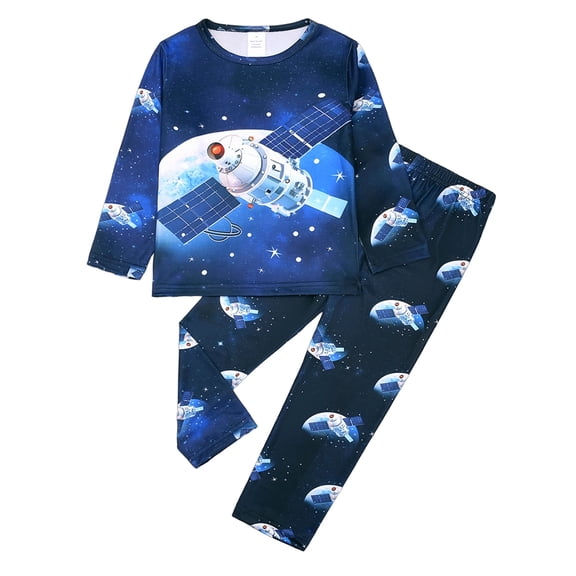 ATAIKU Toddler and Little Boy Pajamas Set Kids Long Sleeve Tee and Pants Space Probe Sleepwear Boys 2-Piece Jammies 6 Years