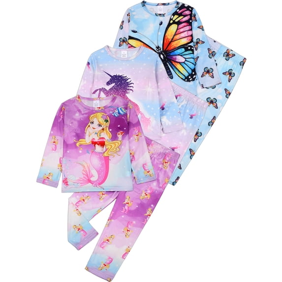 ATAIKU Toddler and Little Girl Pajamas Set Kids Long Sleeve Tee and Pants Mermaid Sleepwear Girls 2-Piece Jammies 5T