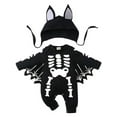 thumbnail image 1 of ATAIKU My First Halloween Bat Bodysuit Baby Girls Boys Skeleton Jumpsuit Newborn Onesies Hat Set, 1 of 12