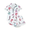 thumbnail image 1 of ATAIKU Womens Pajamas Sets Cowboy Boot Short Sleeve Button Down Sleepwear Top and Shorts 2 Piece Pjs Lounge Set S-XXL, 1 of 8