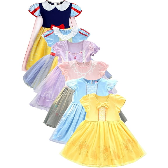 ATAIKU Yellow Princess Dress Up for Girls Sequin Tulle Birthday Party Dress Kids Ball Gown Halloween Christmas Dresses 1PCS