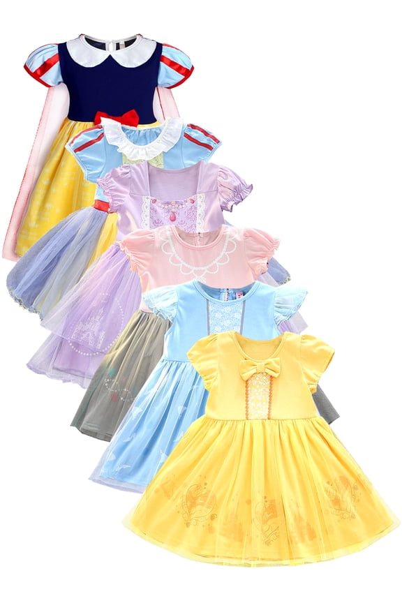 Yellow Princess Dress Up for Girls Sequin Tulle Birthday Party Dress Kids Ball Gown Halloween Christmas Dresses 1PCS