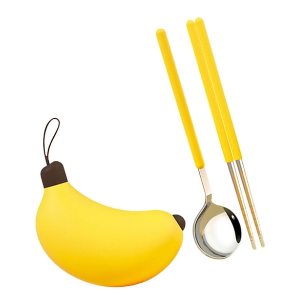ATALRPOU Fun Banana Shape Chopstick Spoon Ergonomic Grip