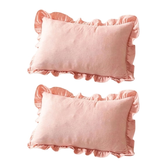 Layout Of Ruffle ATALRPOUDecorative Cushion Covers with Solid Design, Ruffled Edge, and ...