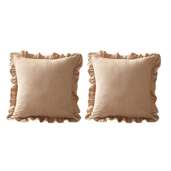 Layout Of Ruffle ATALRPOUDecorative Cushion Covers with Solid Design, Ruffled Edge, and ...