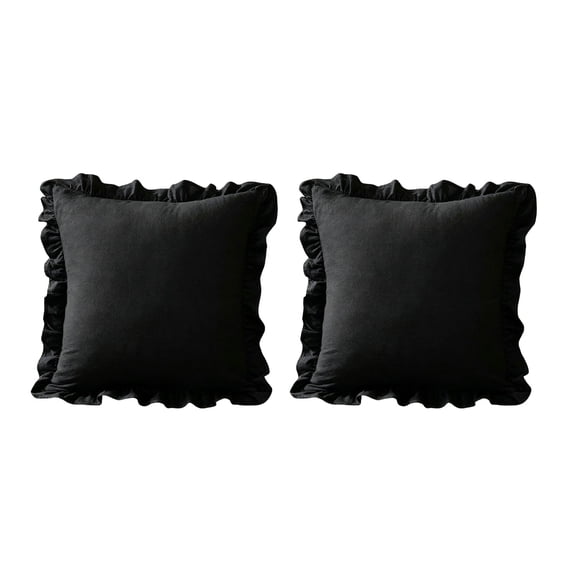Layout Of Ruffle ATALRPOUDecorative Cushion Covers with Solid Design, Ruffled Edge, and ...