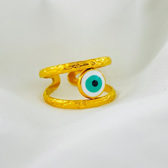 ATASI Enamel Evil Eye Ring