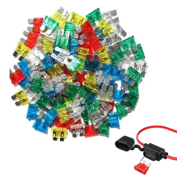 ATC ATO Inline Blade Fuse Holder Kit, Automotive Circuit Protector Assortment, Mixed 1A - 50A Replacement Fuses for Vehicle Electrical System