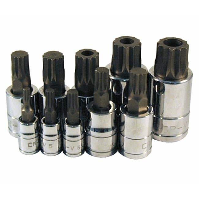 ATD 13782 10-Piece Triple Square Spline Bit Socket Set - Walmart.com