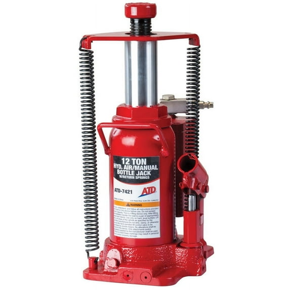ATD 7421 12 Ton Heavy-Duty Hydraulic Air-Actuated Bottle Jack