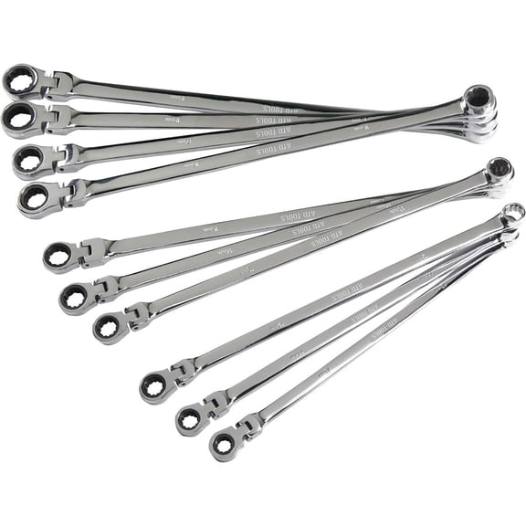 ATD Tools 6510 10pc Metric XL Flex Head Spline Ratcheting Box End Wrench Set ATD-6510