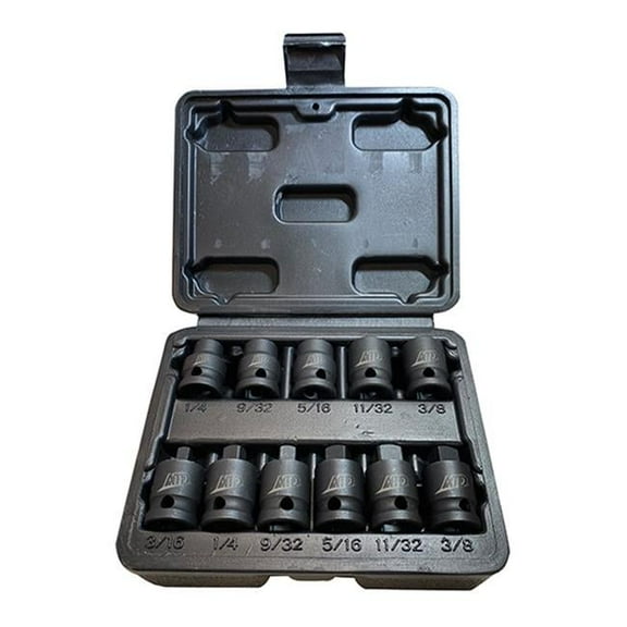 11 Pc. 3/8" Dr. 4 Point SAE Pipe Plug Impact Socket Set 2811