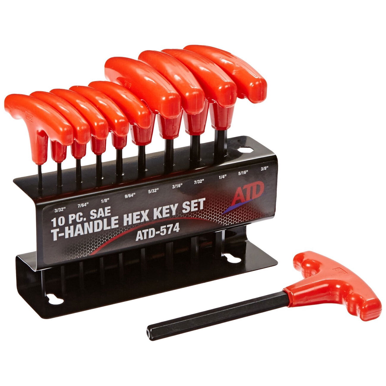 ATD Tools 574 10 Pc. SAE T-Handle Hex Key Set ATD-574
