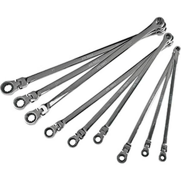 FIRSTINFO 5-Piece SAE Spline Ratcheting Combination Wrench Set - 72-Tooth, Non-Slip Open End, 3/8" To 5/8"