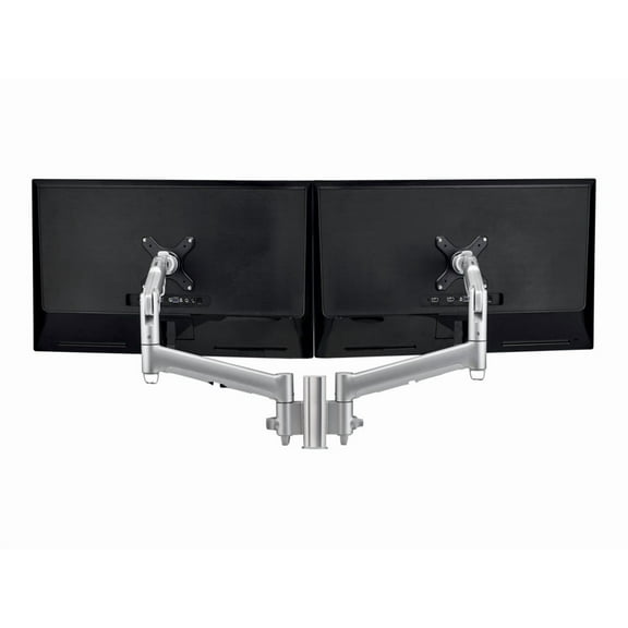 Atdec AWMS-2-D13 - Mounting kit (2 monitor arms) - spring-assisted - for 2 curved / flat panels - aluminum, plastic - white - screen size: up to 27" - desk-mountable