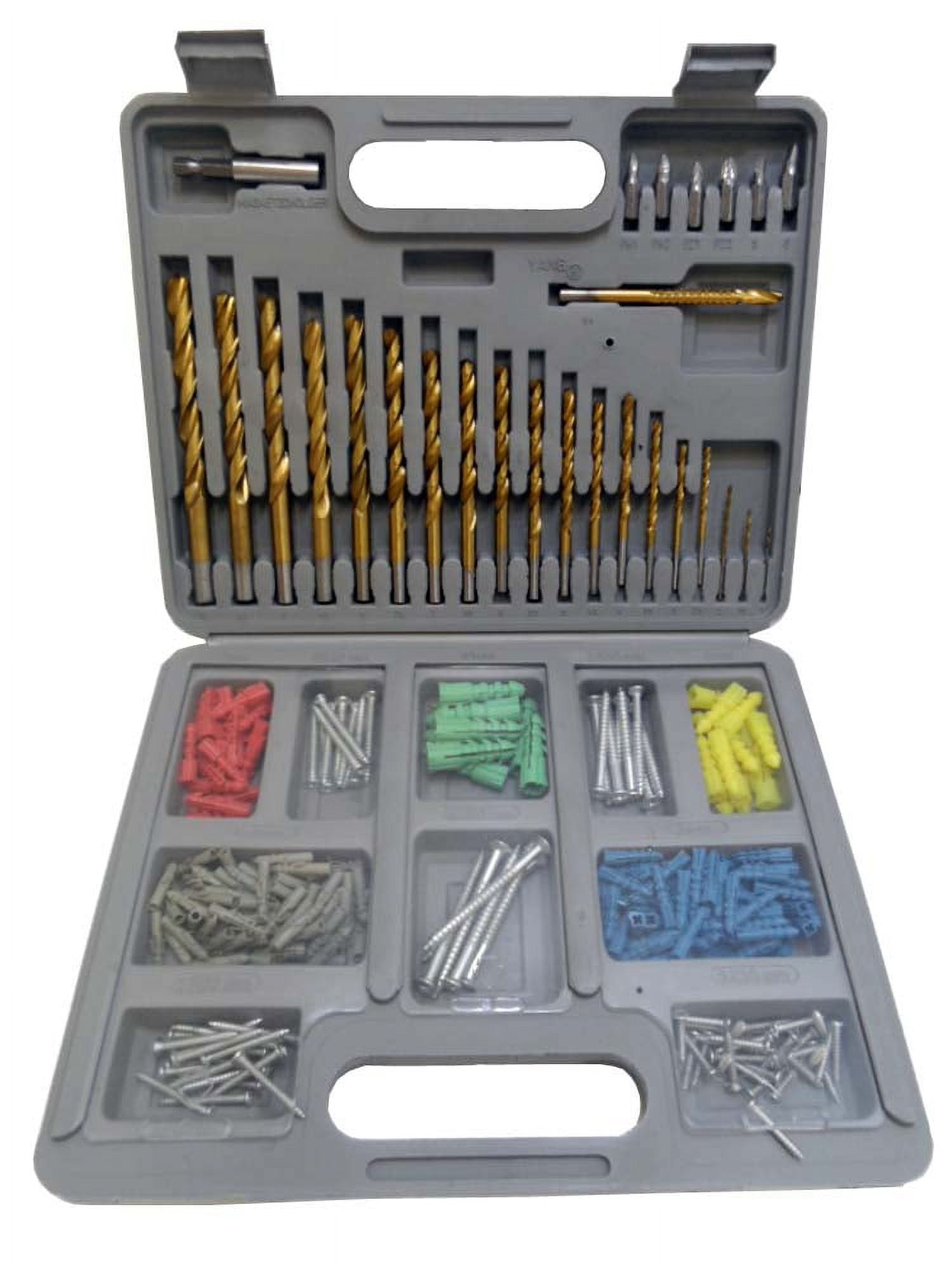 ATE 303 Piece Drill Bit Set With Drill Bits, Screws, Twist Bits, Wall Plugs, Bit Holder