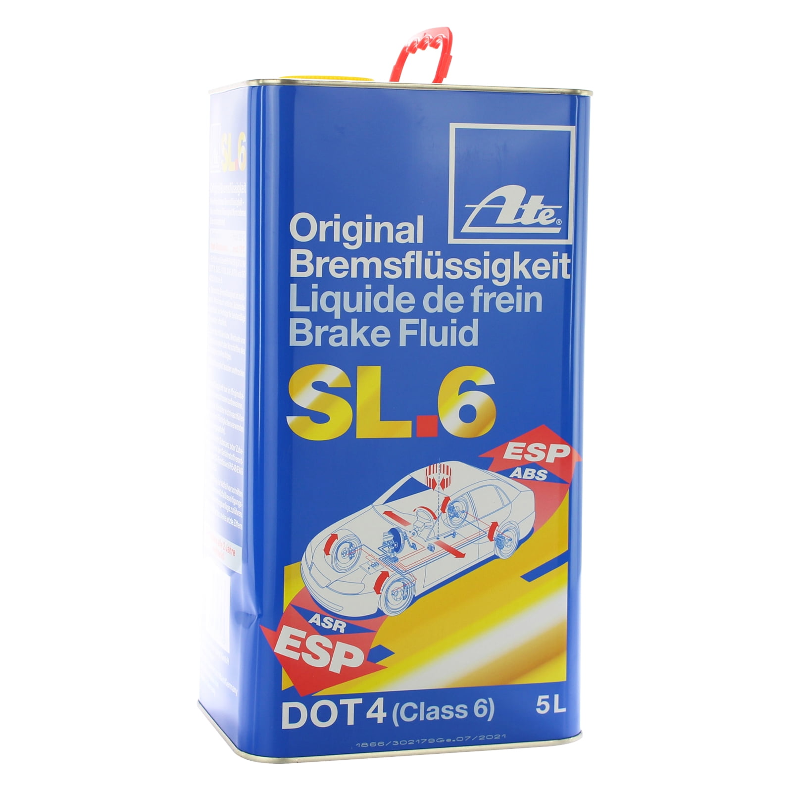 ATE 706403 Original SL.6 DOT 4 Brake Fluid, 5 Liter