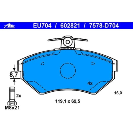 ATE Coated 602821 Disc Brake Pad