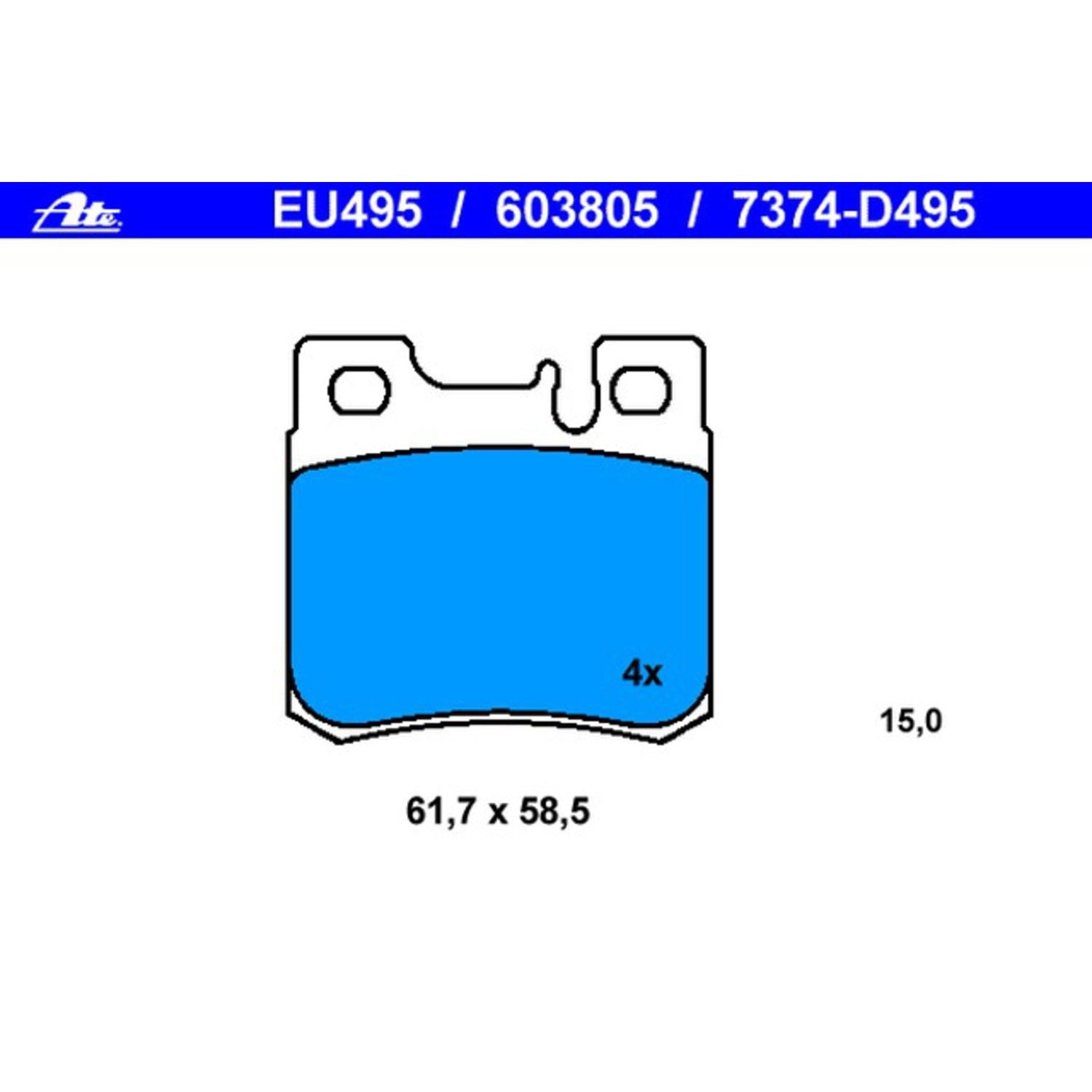 ATE Coated 603805 Disc Brake Pad