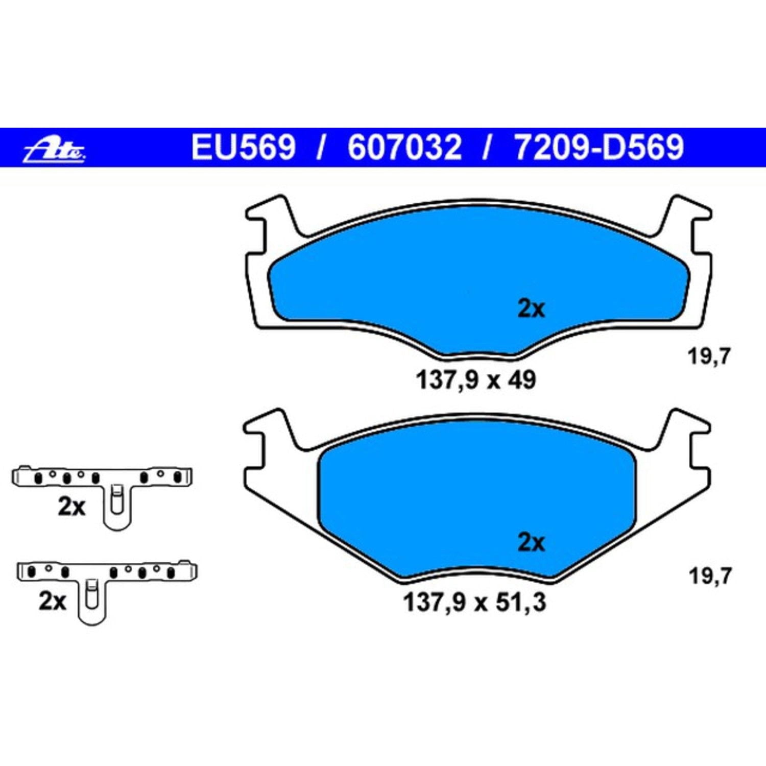 ATE Coated 607032 Disc Brake Pad
