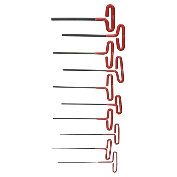 ATE Pro Metric Hex Key Wrench Set - 10 Piece T-Handle Set | 2-10mm | Heat Treated Alloy Steel | Black Oxide Finish | Durable & Comfortable Grip