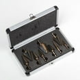 thumbnail image 1 of ATE Pro. USA 90062 9-Piece Step Drill Bit Set with Metal Case, SAE, Quick-Change, 1/4" Shank, 1/8 to 1-3/8", 1 of 2