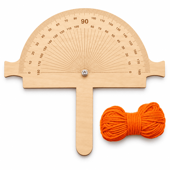 ATEAMIR 12 x 10 in Wooden Angle Finder with String Line, Birch Plywood Protractor for Construction and DIY
