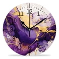 thumbnail image 1 of ATEDEANEI 12" Wall Clock Battery Operated Silent Non Ticking Luxury Lavender Liquid Violet Pattern, 1 of 5