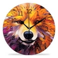thumbnail image 1 of ATEDEANEI 12" Wall Clock Battery Operated Silent Non Ticking Paint Wolf Beautiful, 1 of 5