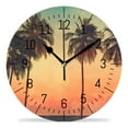 thumbnail image 1 of ATEDEANEI 12" Wall Clock Battery Operated Silent Non Ticking Palm Tree Tropical Sun Beautiful, 1 of 5
