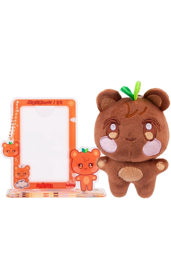 ATEEZ ANiTEEZ Collection Plush Keychain & Acrylic Stand Card Holder Set - Fits 3in Photocards (Member Assortment)