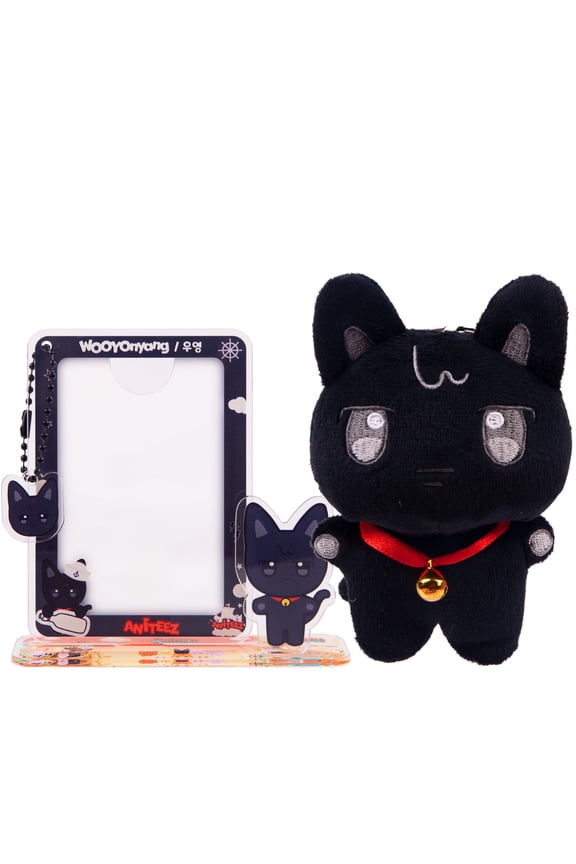 ATEEZ ANiTEEZ Collection Plush Keychain & Acrylic Stand Card Holder Set - Fits 3in Photocards (Member Assortment)