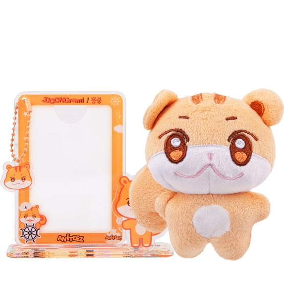 ATEEZ ANiTEEZ Collection Plush Keychain & Acrylic Stand Card Holder Set - Fits 3in Photocards (Member Assortment)
